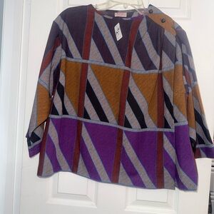 Vintage Geometric Multicolor Top
